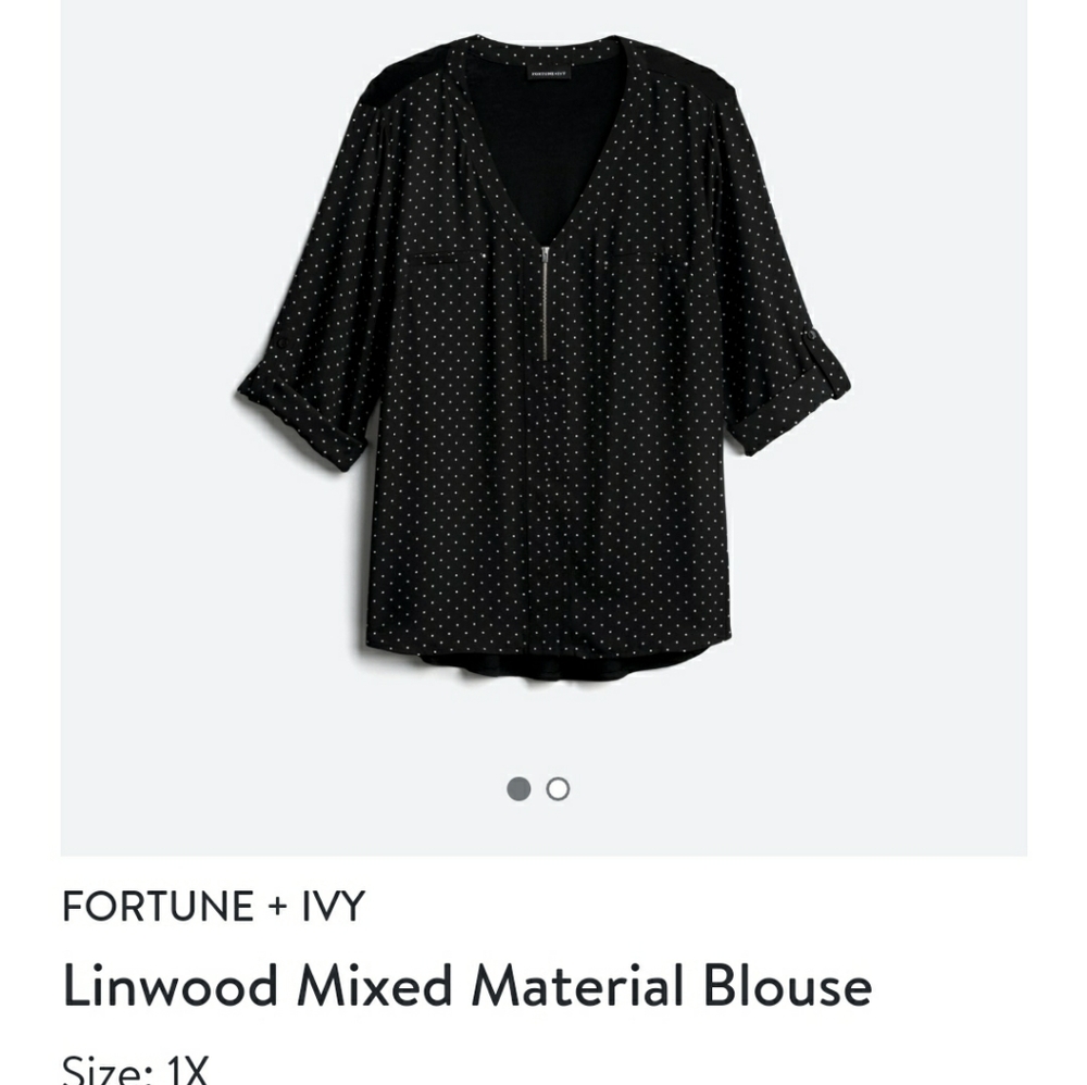 Stitchfix polka dot blouse with zipper